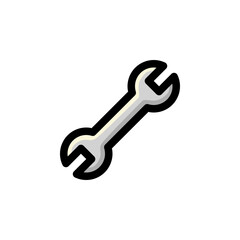 Wrench Industrial Outline Icon Logo Vector Illustration.