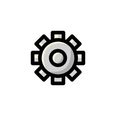 Gear Industrial Outline Icon Logo Vector Illustration.
