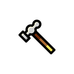 Hammer Industrial Outline Icon Logo Vector Illustration.