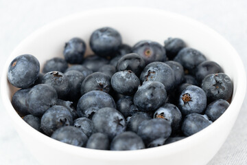 Plate of blueberries for breakfast