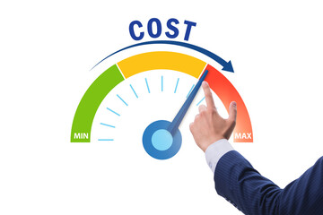 Cost management concept with businessman