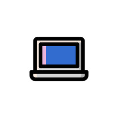 Laptop Technology Outline Icon Logo Vector Illustration.