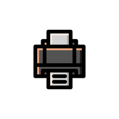 Printer Technology Outline Icon Logo Vector Illustration.