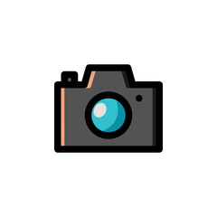 Camera Technology Outline Icon Logo Vector Illustration.