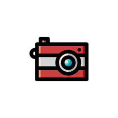 Camera Technology Outline Icon Logo Vector Illustration.