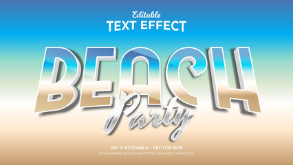 Beach Party 3d Retro Style Editable Text Effects