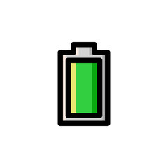 Battery Technology Outline Icon Logo Vector Illustration.