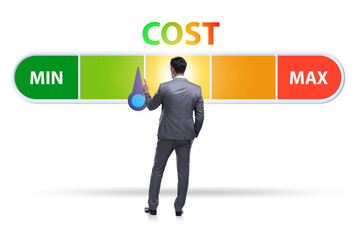 Cost management concept with businessman