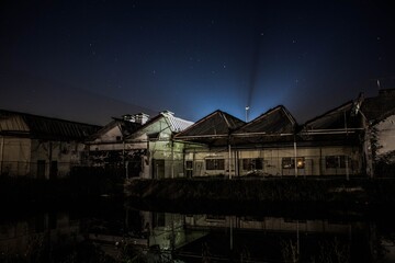 Fototapeta premium Night view of an abandoned factory