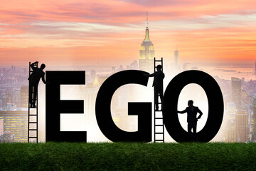 Concept of ego with businessman