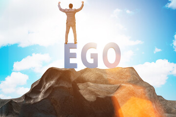 Concept of ego with businessman