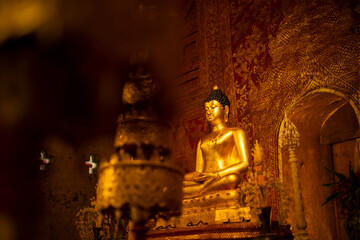 The image of the Buddha image in the Vihara in the North of Thailand.