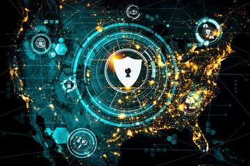 Cyber security technology and online data protection in an innovative perception . Concept of...
