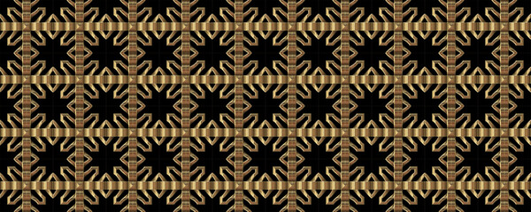 Seamless golden floral lattice pattern, wall decoration texture background