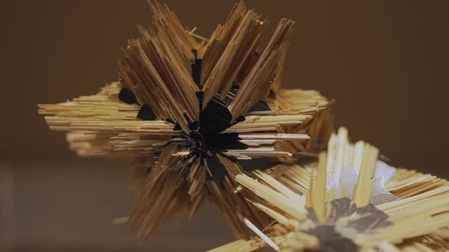 This panning video shows a detailed macro view of an interesting looking mineral.