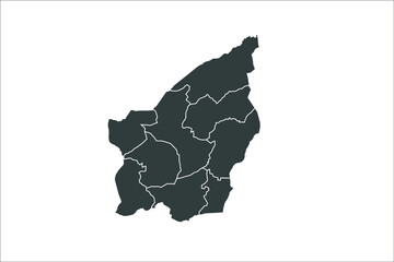 San Marino Map black Color on White Backgound	