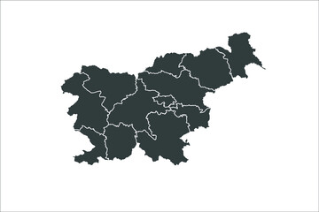 Slovenia Map black Color on White Backgound	