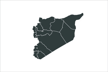 Obraz premium Syria Map black Color on White Backgound 
