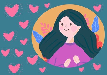 illustration celebration mothers day, woman, children, card