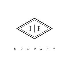 initial IF logo design vector