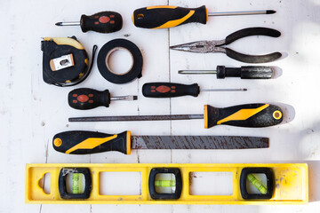 Tools various pliers screwdriver file