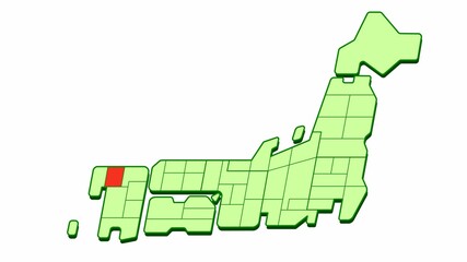 簡略した日本地図