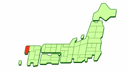簡略した日本地図