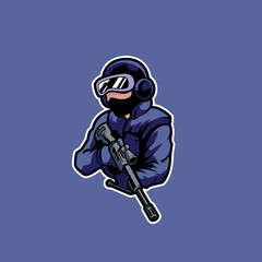 sniper target badge gaming soldier