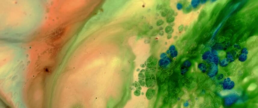 Macro Textures with Vibrant Neon Color Palette. Abstract Background Made with Oil Mixed with Colored Dye, Ink, and Paint.