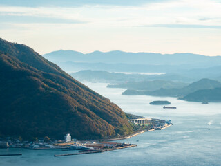 広島県三原市筆影山から尾道水道方向