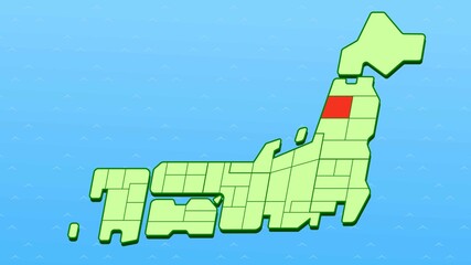 簡略した日本地図