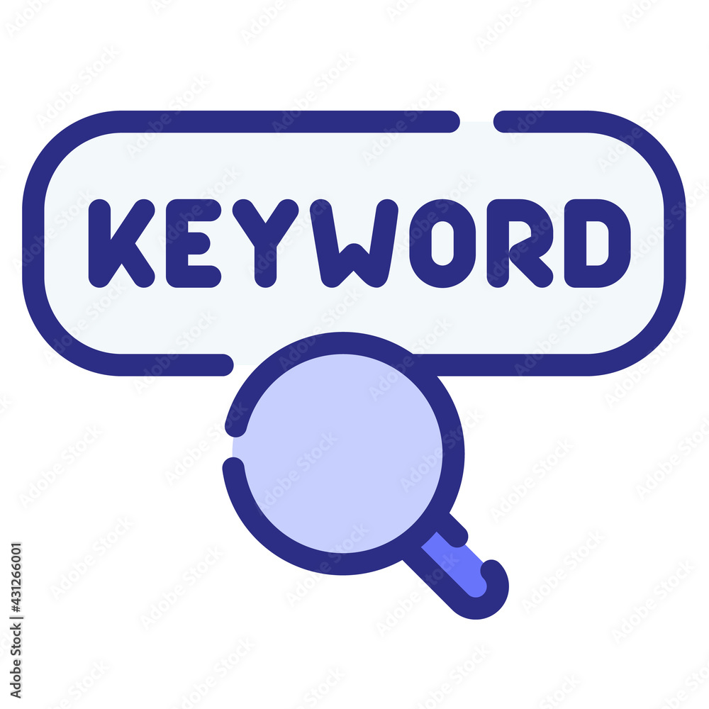 Poster keyword find search seo single isolated icon with dash or dashed line style