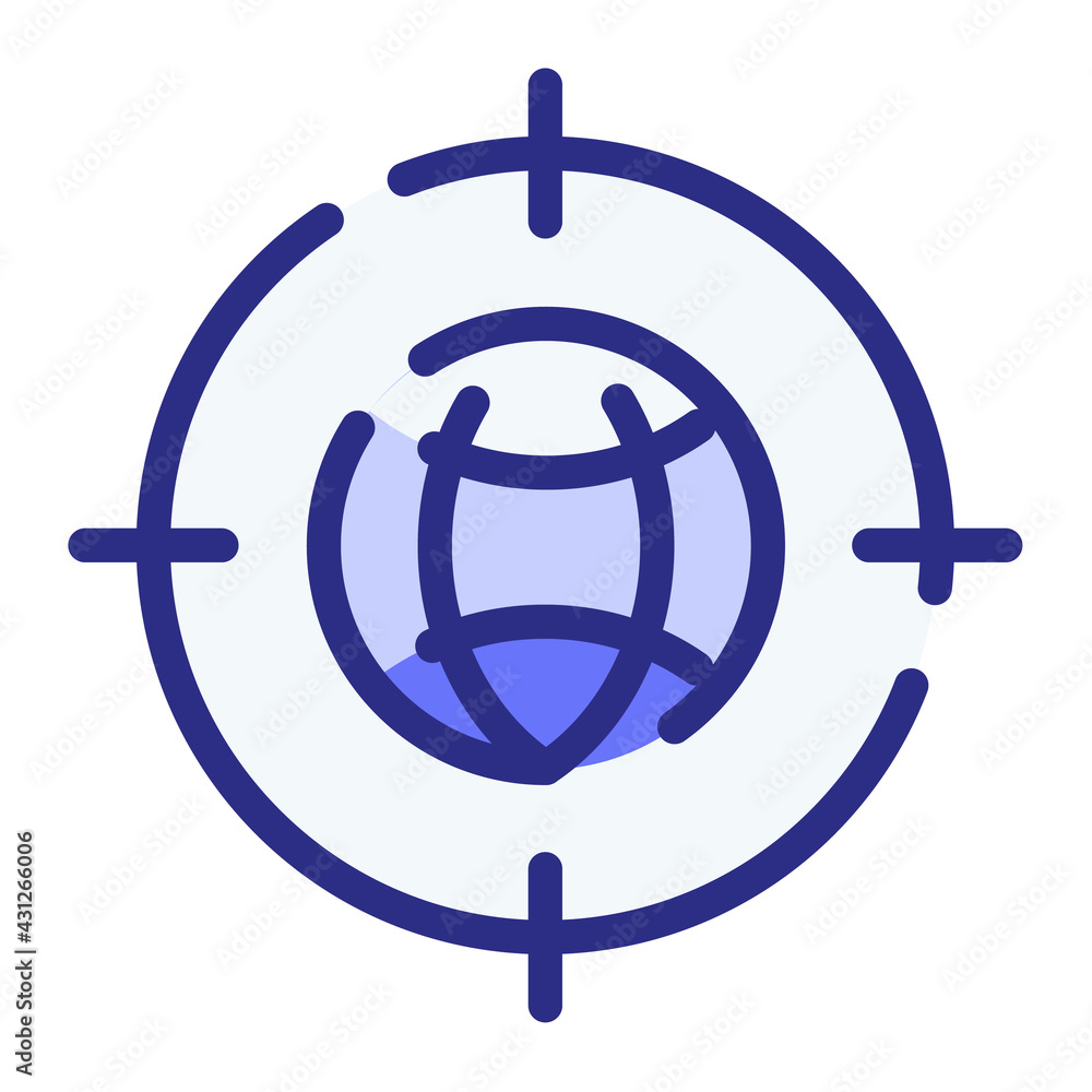 Poster target internet seo goal single isolated icon with dash or dashed line style
