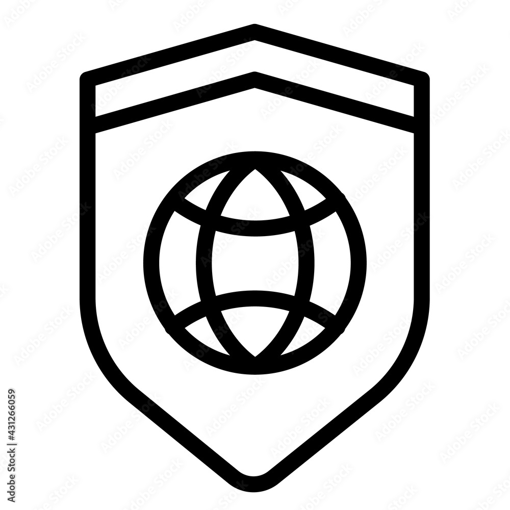 Aufkleber security vpn secure internet single isolated icon with outline style