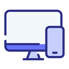 responsive adaptive mobile desktop single isolated icon with dash or dashed line style