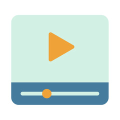 video multimedia streaming movie single isolated icon with flat style