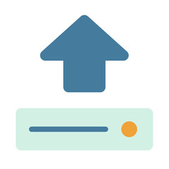 upload arrow up uploading single isolated icon with flat style