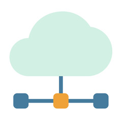 cloud internet connection network single isolated icon with flat style