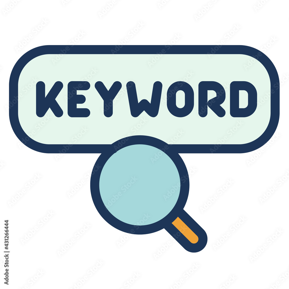 Poster keyword find search seo single isolated icon with filled line style