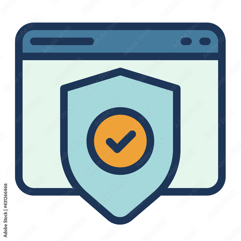 Poster security vpn safe protection single isolated icon with filled line style