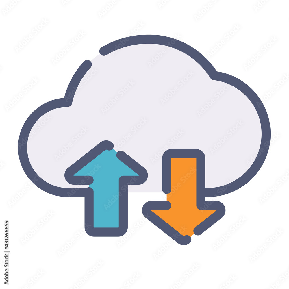 Aufkleber connection transfer cloud wireless single isolated icon with flat dash or dashed style