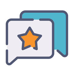 star rating review comment single isolated icon with flat dash or dashed style