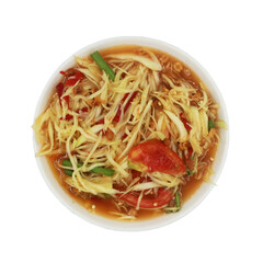 Papaya Salad with tomato , Somtam is very famous in Thailand ,Thai food.