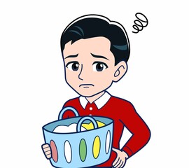 赤い服を着た男性