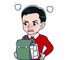 赤い服を着た男性