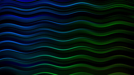 Obraz premium Black emerald neon wave striped abstract business background.