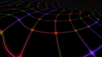 Abstract wave of points and lines.