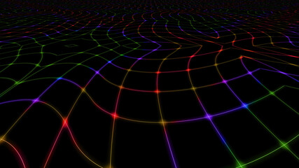 Abstract wave of points and lines.