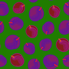 Bright seamless botanical pattern with apricots. Vector illustration.