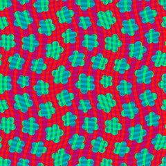 Floral seamless pattern with wavy texture. Repeat abstract botanical waved pattern. Vector illustration.